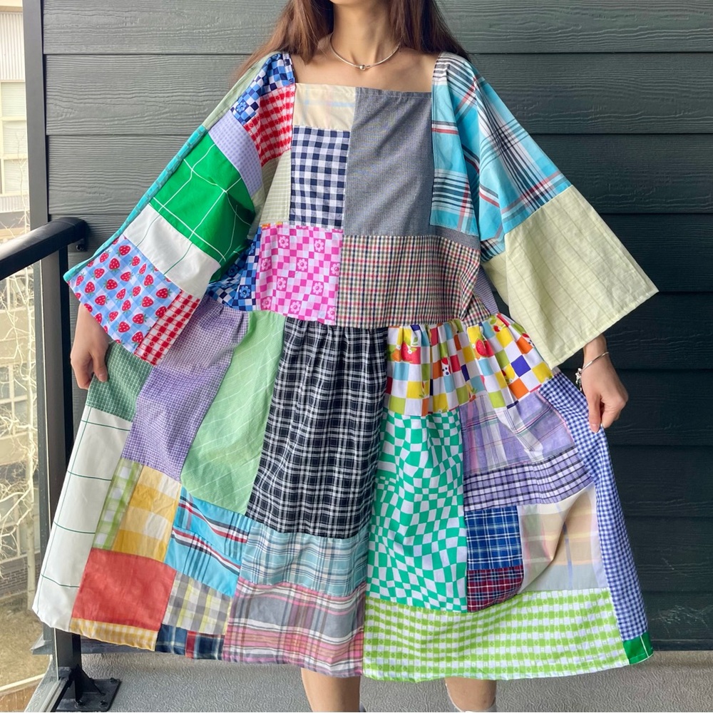 Handmade Quilted Patchwork Dress SKU 04111 Plaid